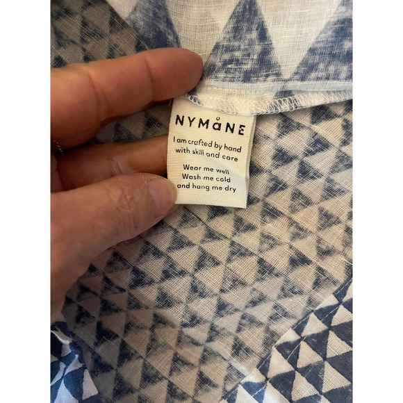 NWT Nymane Womens Block Printed Shift Dress Short Sleeve Pockets Size S Blue - Picture 11 of 11